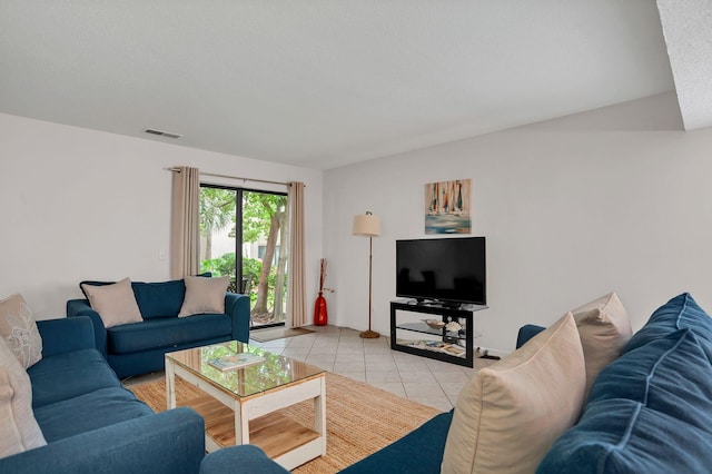 view of tiled living room