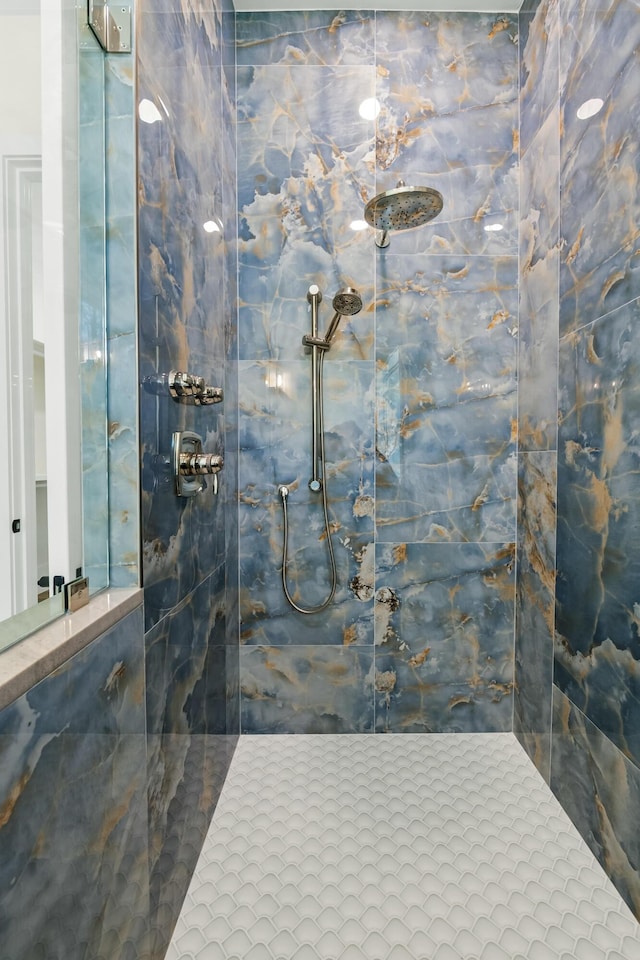 full bathroom with walk in shower