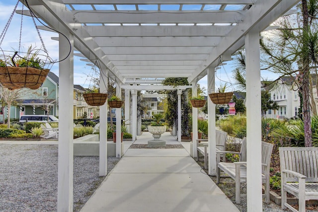 view of patio with a pergola