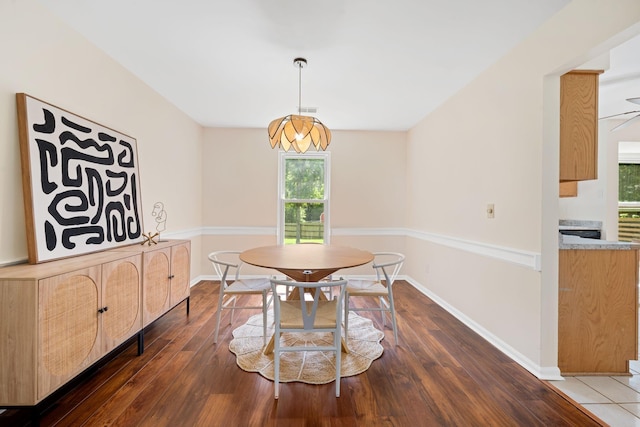 8112 Halifax Way N, Charleston, SC 29420 - dining room with dark wood-type flooring and baseboards