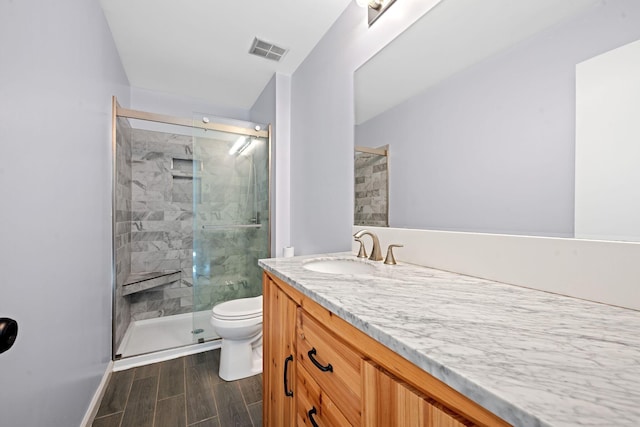 8112 Halifax Way N, Charleston, SC 29420 - full bath with vanity, a shower stall, and wood finished floors