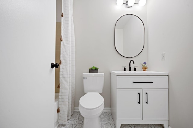 8112 Halifax Way N, Charleston, SC 29420 - bathroom with vanity, shower / bathtub combination with curtain, and tile patterned floors