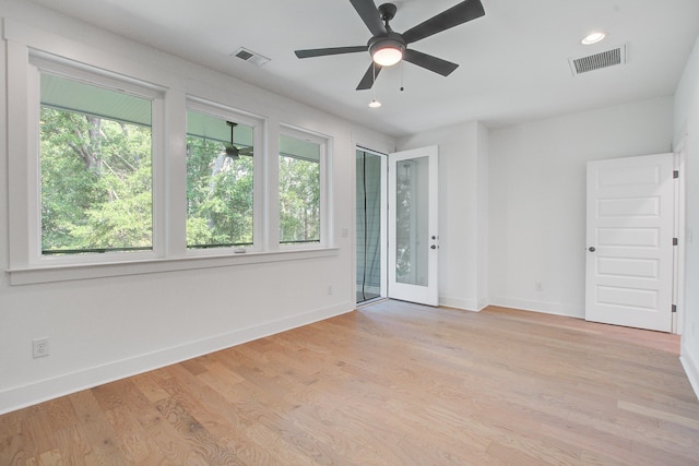4067 S Rhett Ave, North Charleston, SC 29405 - empty room with baseboards, ceiling fan, recessed lighting, and light wood-style flooring