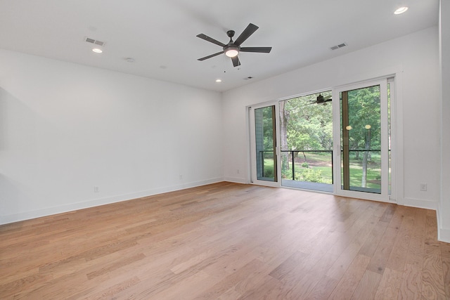 4067 S Rhett Ave, North Charleston, SC 29405 - empty room with light wood-style floors, ceiling fan, baseboards, and recessed lighting