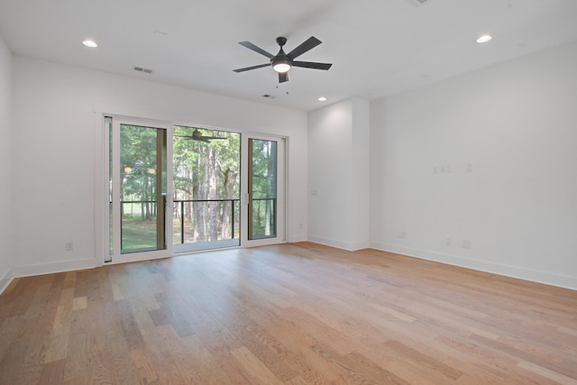 4067 S Rhett Ave, North Charleston, SC 29405 - unfurnished room with light wood-type flooring, baseboards, recessed lighting, and ceiling fan