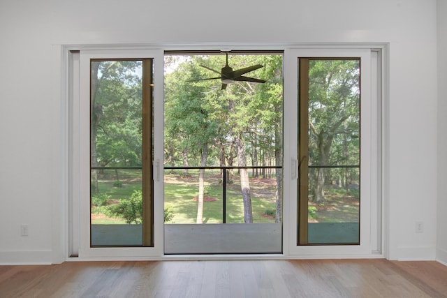 4067 S Rhett Ave, North Charleston, SC 29405 - entryway with ceiling fan, wood finished floors, plenty of natural light, and baseboards