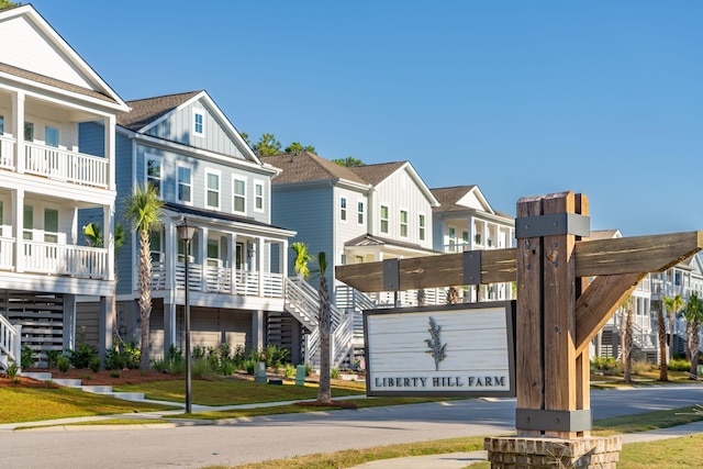 view of street featuring a residential view and sidewalks