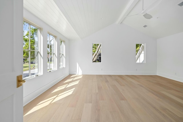 spare room with light wood-style flooring and baseboards