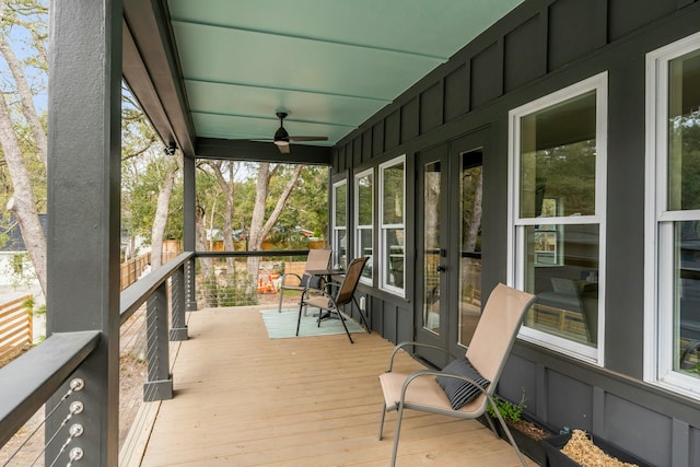 deck featuring ceiling fan