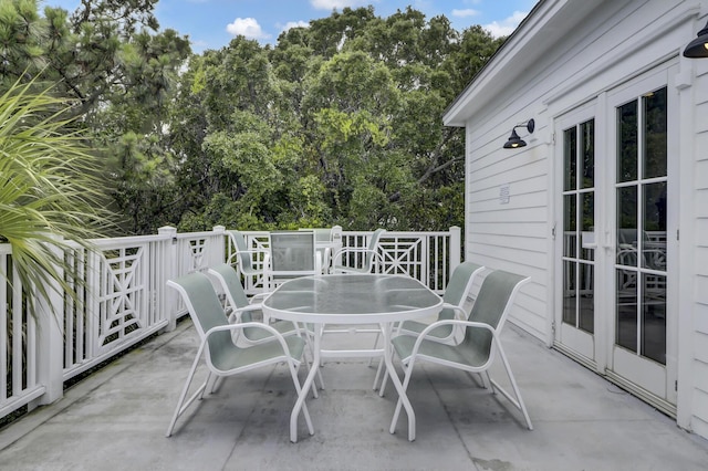 view of patio / terrace featuring french doors