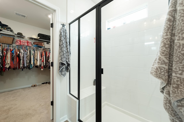 bathroom with an enclosed shower