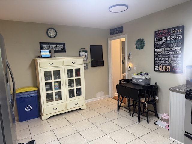 office area featuring light tile patterned floors
