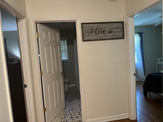 hallway with baseboards