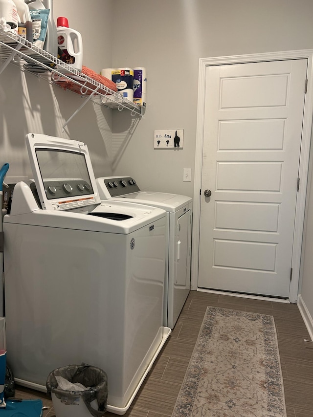 305 Camellia Bloom Dr, Moncks Corner, SC 29461 - laundry area featuring washing machine and clothes dryer and wood finish floors