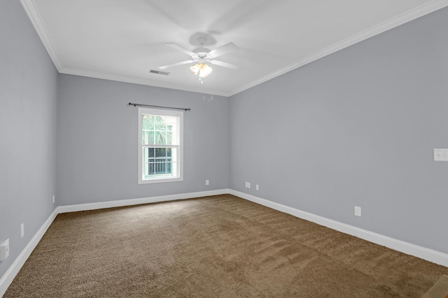 4003 Radcliffe Place Dr Unit B6, Charleston, SC 29414 - carpeted empty room with ceiling fan, crown molding, and baseboards
