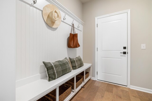 mudroom featuring light hardwood / wood-style flooring