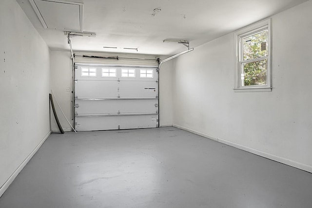 garage with baseboards