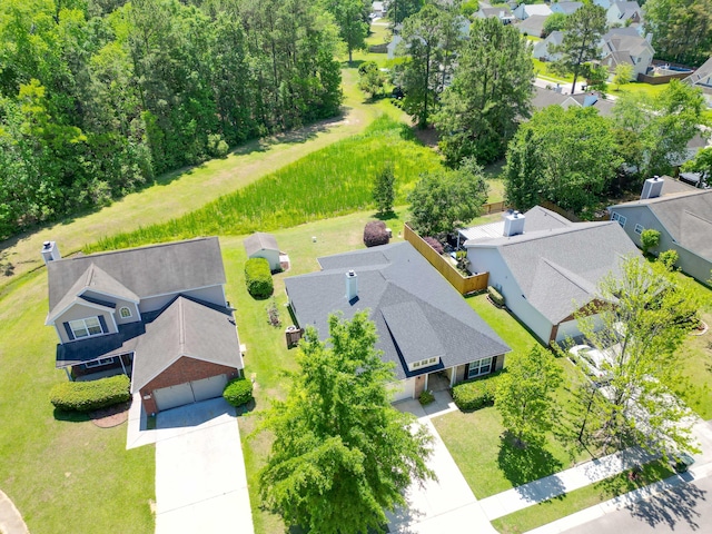 drone / aerial view with a residential view