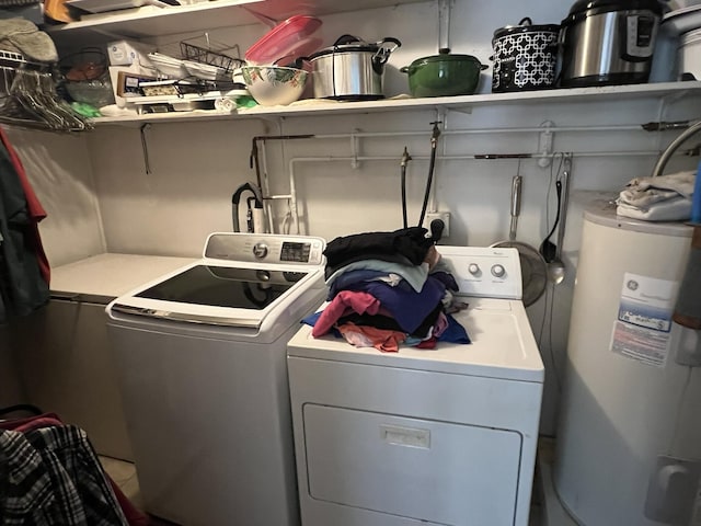 111 Newington Rd, Summerville, SC 29485 - washroom with washer and dryer, laundry area, and electric water heater
