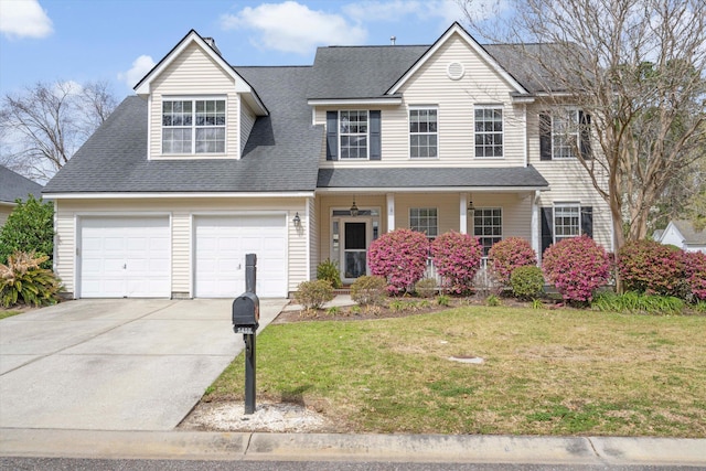 1458 Clarendon Way, Mount Pleasant, SC 29466 - view of front of home featuring a front yard, driveway, a porch, and roof with shingles
