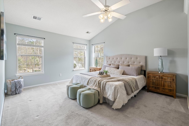1458 Clarendon Way, Mount Pleasant, SC 29466 - carpeted bedroom featuring baseboards, ceiling fan, and high vaulted ceiling