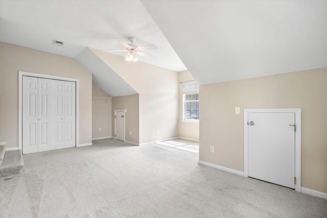 1458 Clarendon Way, Mount Pleasant, SC 29466 - additional living space with vaulted ceiling, ceiling fan, carpet flooring, and baseboards