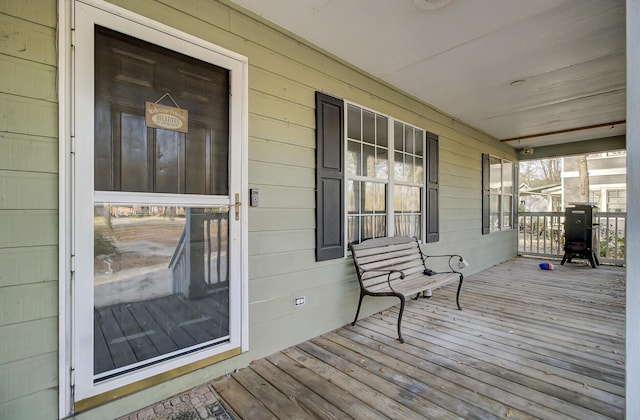 wooden deck with a porch