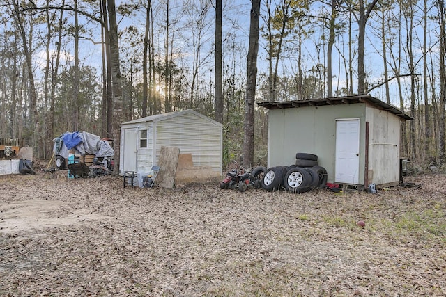 view of shed