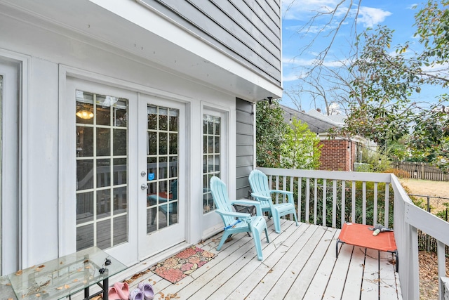 deck featuring french doors