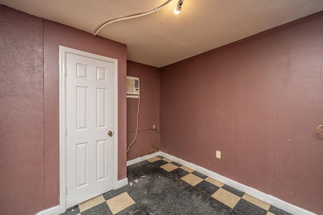 doorway to property featuring an AC wall unit