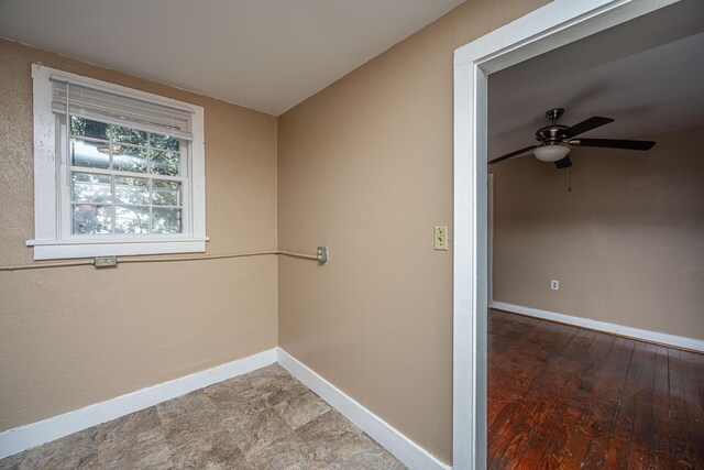 113 America St Unit A, B, C, D, Charleston, SC 29403 - spare room featuring baseboards, a ceiling fan, and hardwood / wood-style floors