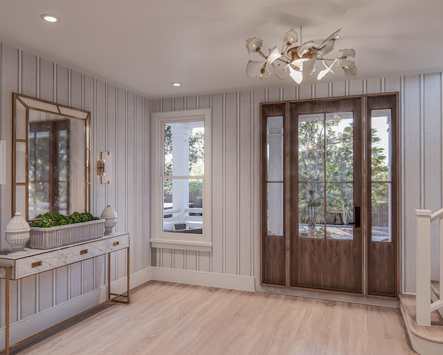 3307 Waterway Blvd, Isle Of Palms, SC 29451 - entrance foyer featuring wood finished floors, recessed lighting, baseboards, and wallpapered walls