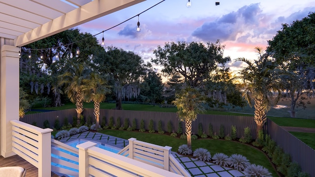 3307 Waterway Blvd, Isle Of Palms, SC 29451 - yard at dusk featuring a pergola