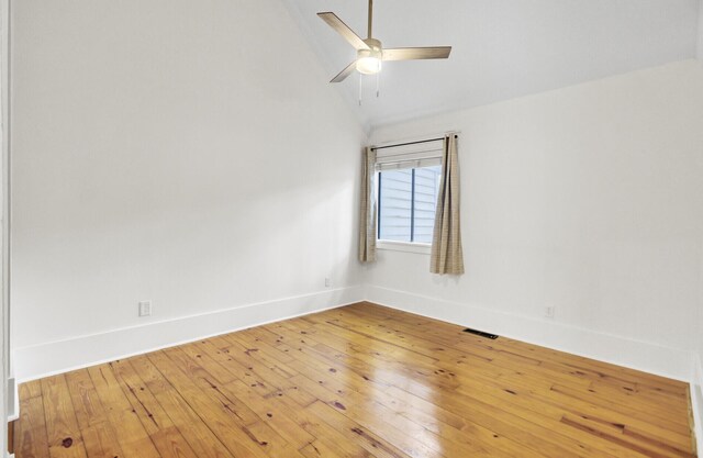 2159 Spoleto Ln Unit E, North Charleston, SC 29406 - unfurnished room featuring vaulted ceiling, baseboards, a ceiling fan, and hardwood / wood-style floors