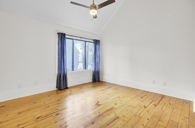 2159 Spoleto Ln Unit E, North Charleston, SC 29406 - empty room featuring lofted ceiling, ceiling fan, hardwood / wood-style floors, and baseboards