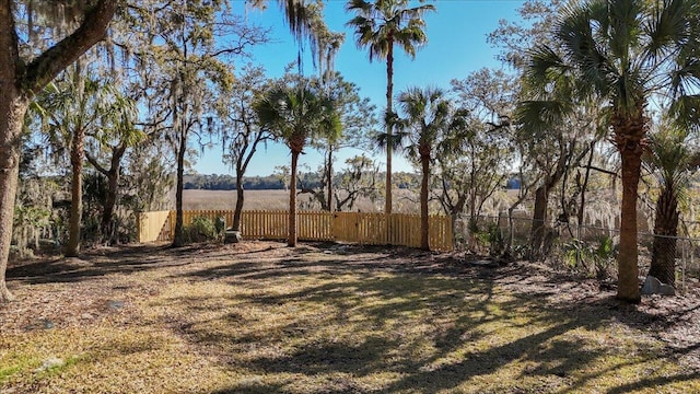 view of yard with fence