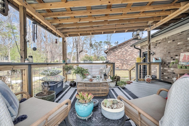 exterior space with an outdoor hangout area