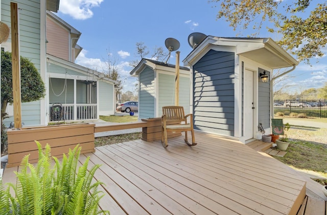 wooden terrace with fence