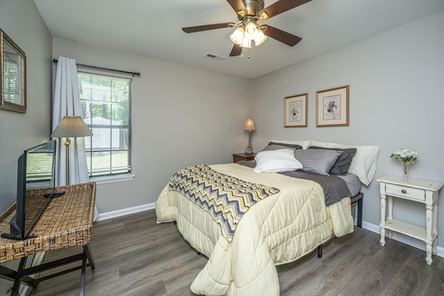 717 Temple Rd Unit B, Ladson, SC 29456 - bedroom with wood finished floors, baseboards, and ceiling fan