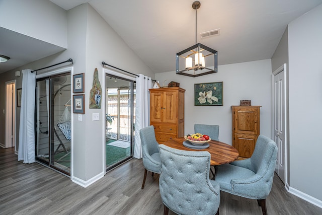 717 Temple Rd Unit B, Ladson, SC 29456 - dining space featuring wood finished floors, a chandelier, and baseboards