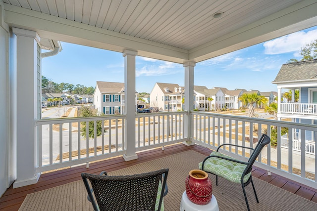 balcony featuring a residential view