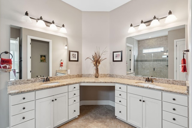516 Tidewater Chase Ln, Summerville, SC 29486 - full bathroom with vanity, a shower stall, tile patterned flooring, and baseboards