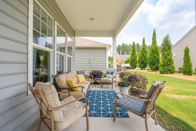 516 Tidewater Chase Ln, Summerville, SC 29486 - porch with an outdoor hangout area and a lawn