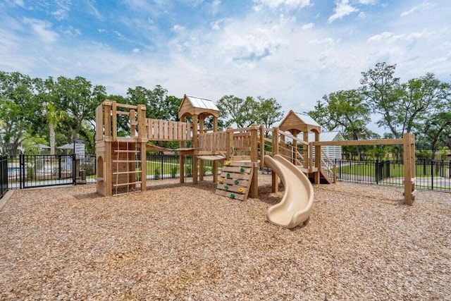 community playground with fence