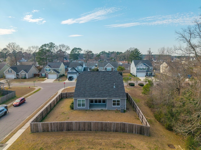 bird's eye view with a residential view