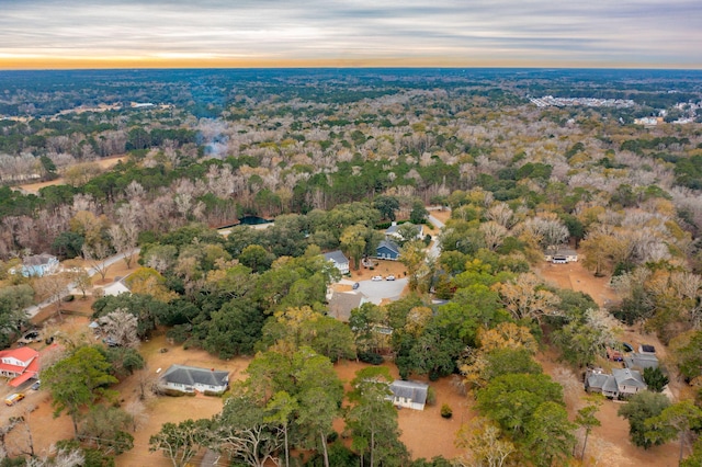 view of aerial view at dusk