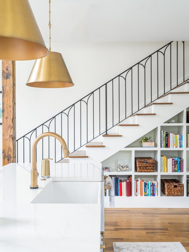 2 Live Oak Ave, Charleston, SC 29407 - stairway featuring wood finished floors and a high ceiling