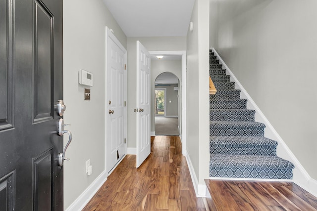 entryway featuring dark hardwood / wood-style flooring