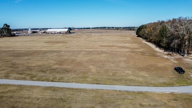 view of yard with a rural view