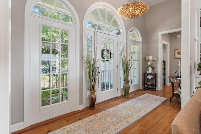 3948 Gift Blvd, Johns Island, SC 29455 - doorway to outside featuring hardwood / wood-style floors and a towering ceiling